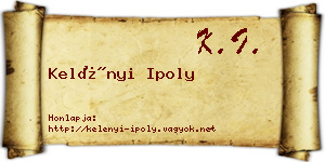 Kelényi Ipoly névjegykártya